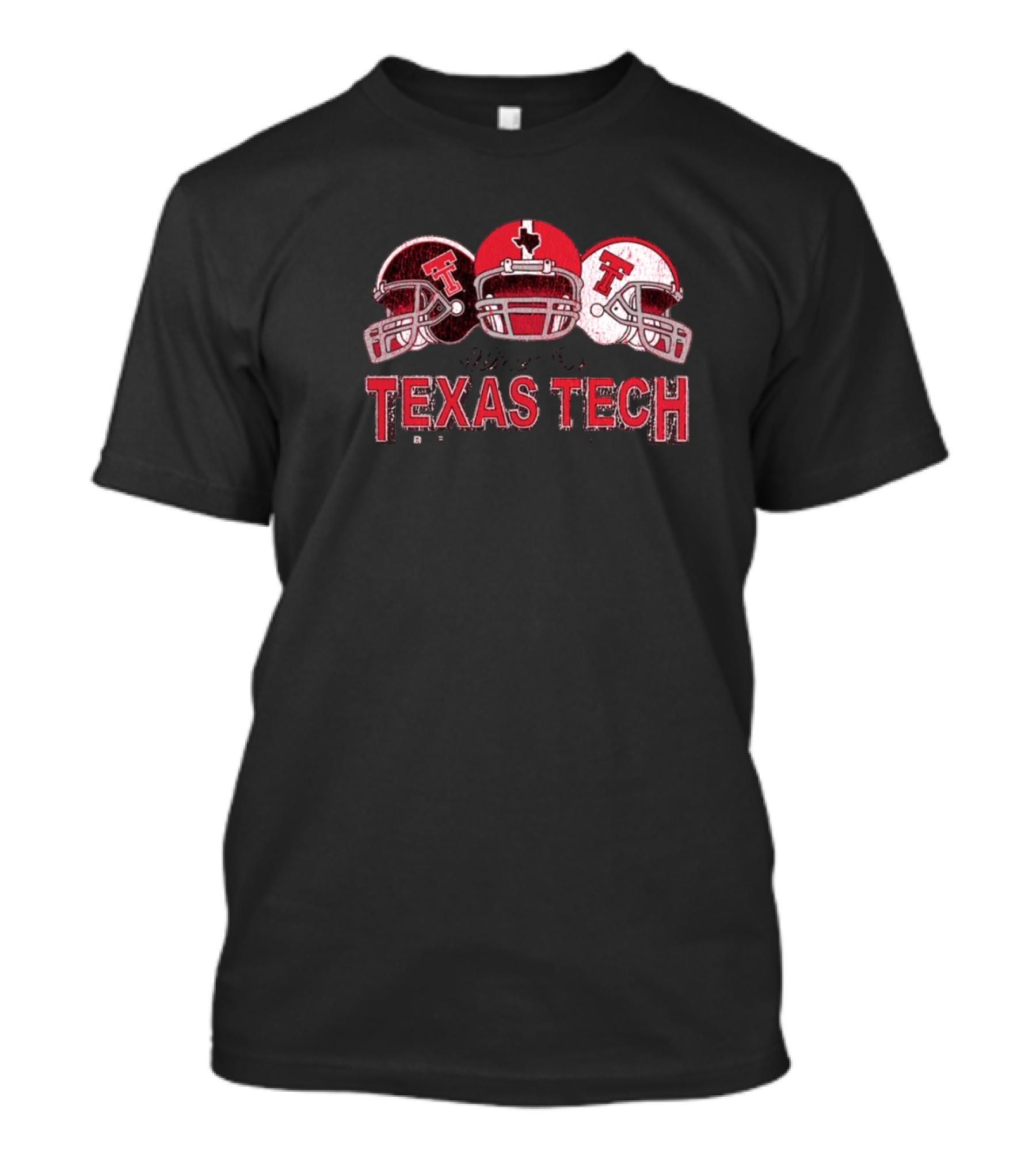 Texas Tech Red Raiders Trio Helmets Graphic Wreck 'Em T-Shirt
