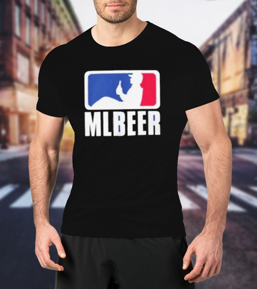 MLBEER MLB Parody Logo Funny Baseball Beer Enthusiast T-Shirt