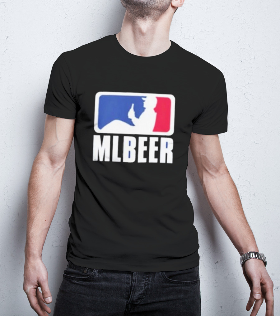 MLBEER MLB Parody Logo Funny Baseball Beer Enthusiast T-Shirt