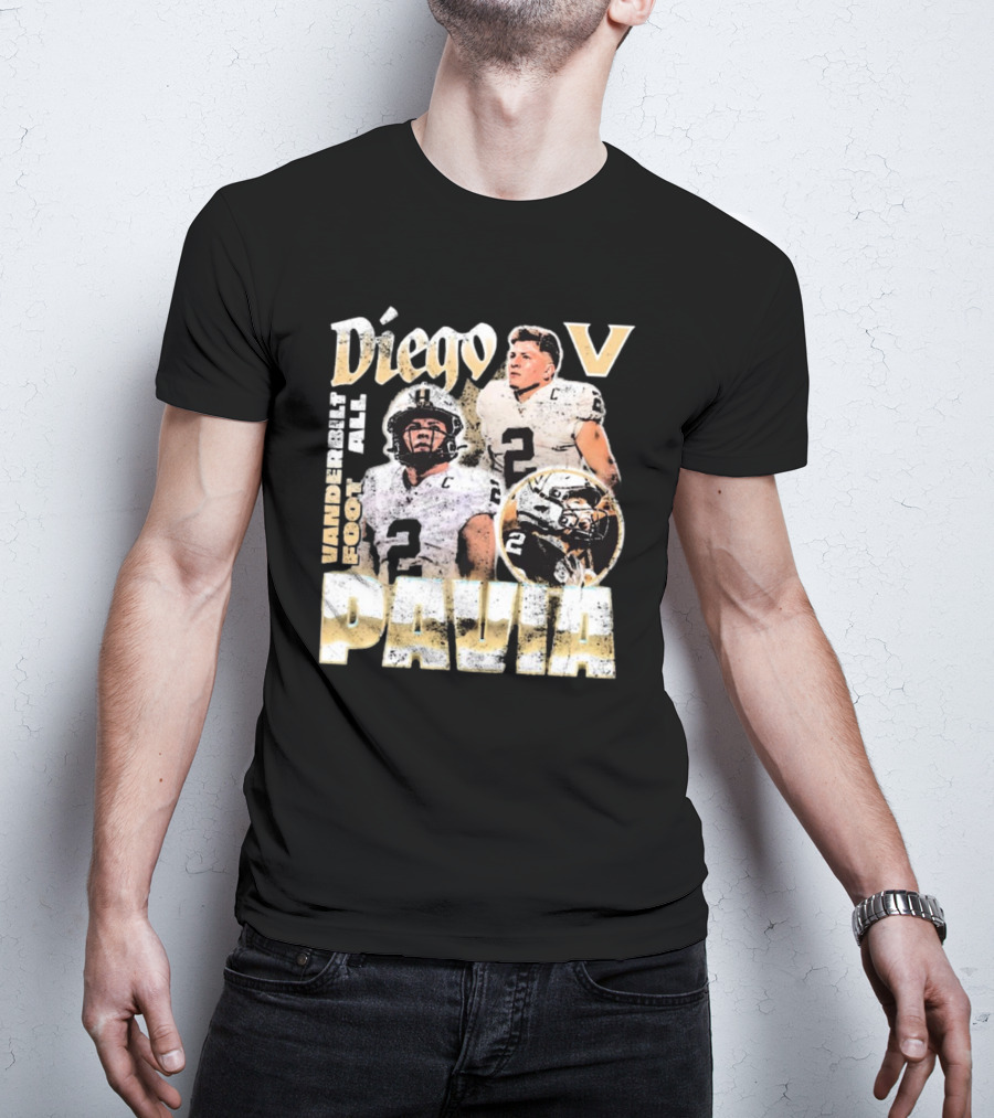 Diego Pavia Vanderbilt Football Vintage Look T-Shirt