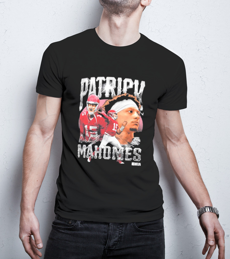 Patrick Mahomes NFLPA Athlete Portrait And Action Montage T-Shirt