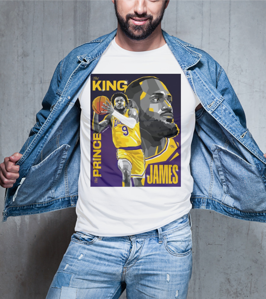 The King The Prince LeBron James Bronny James Lakers NBA T-Shirt