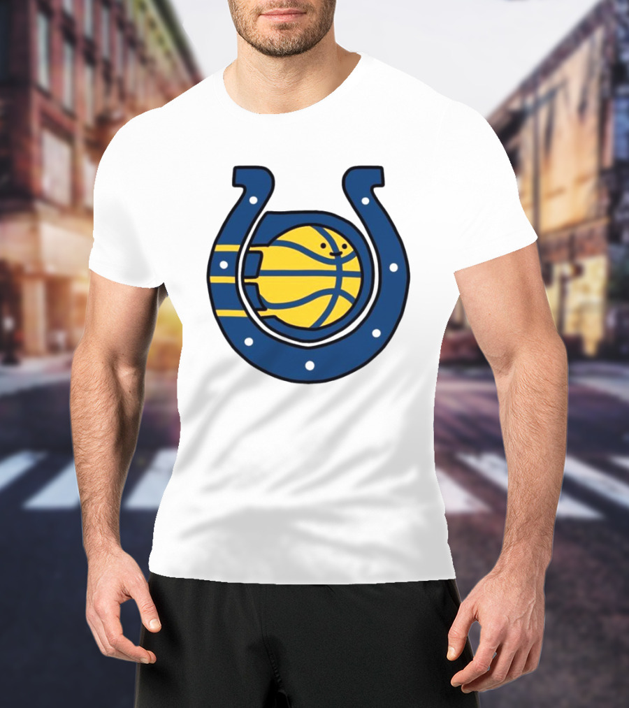 NFL X NBA Indianapolis Colts Pacers Logo Mashup Combine T-Shirt
