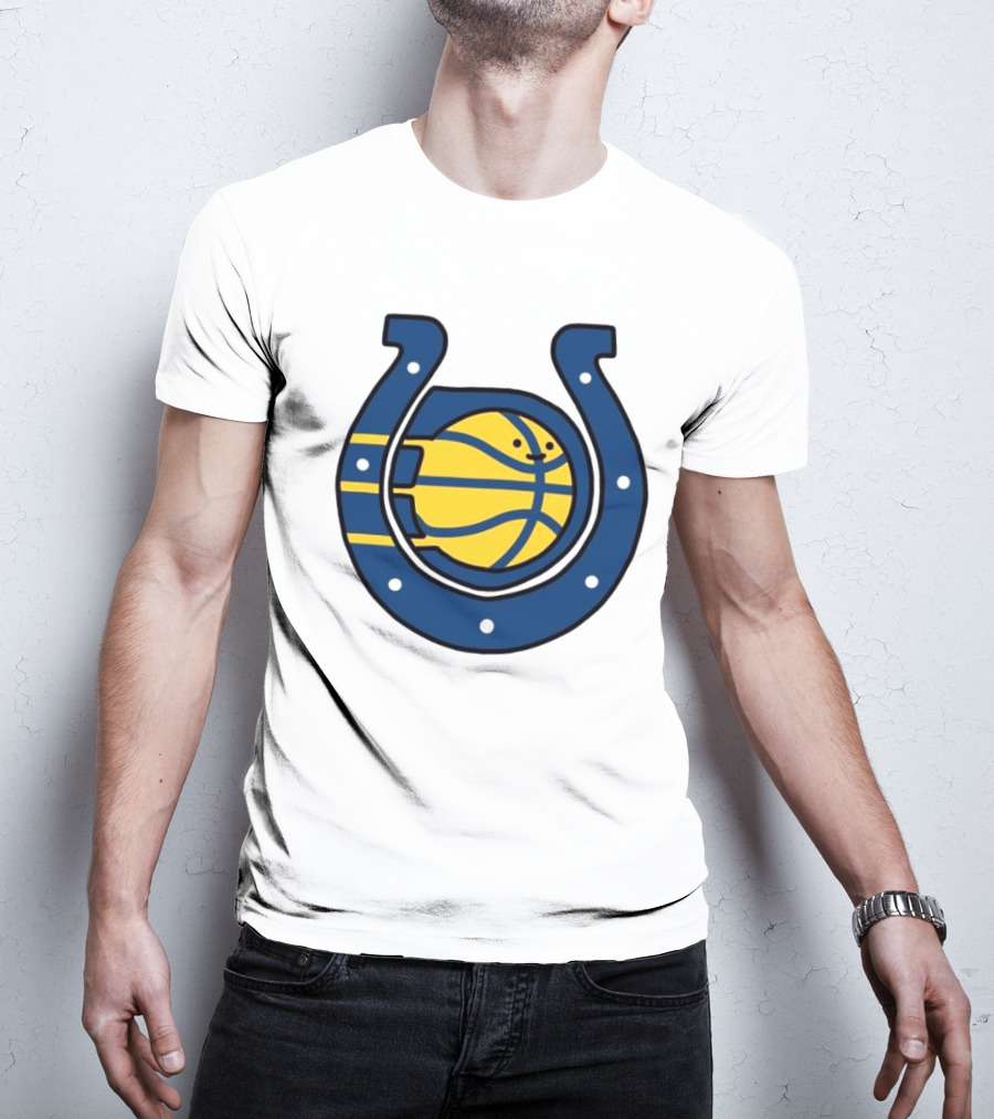 NFL X NBA Indianapolis Colts Pacers Logo Mashup Combine T-Shirt