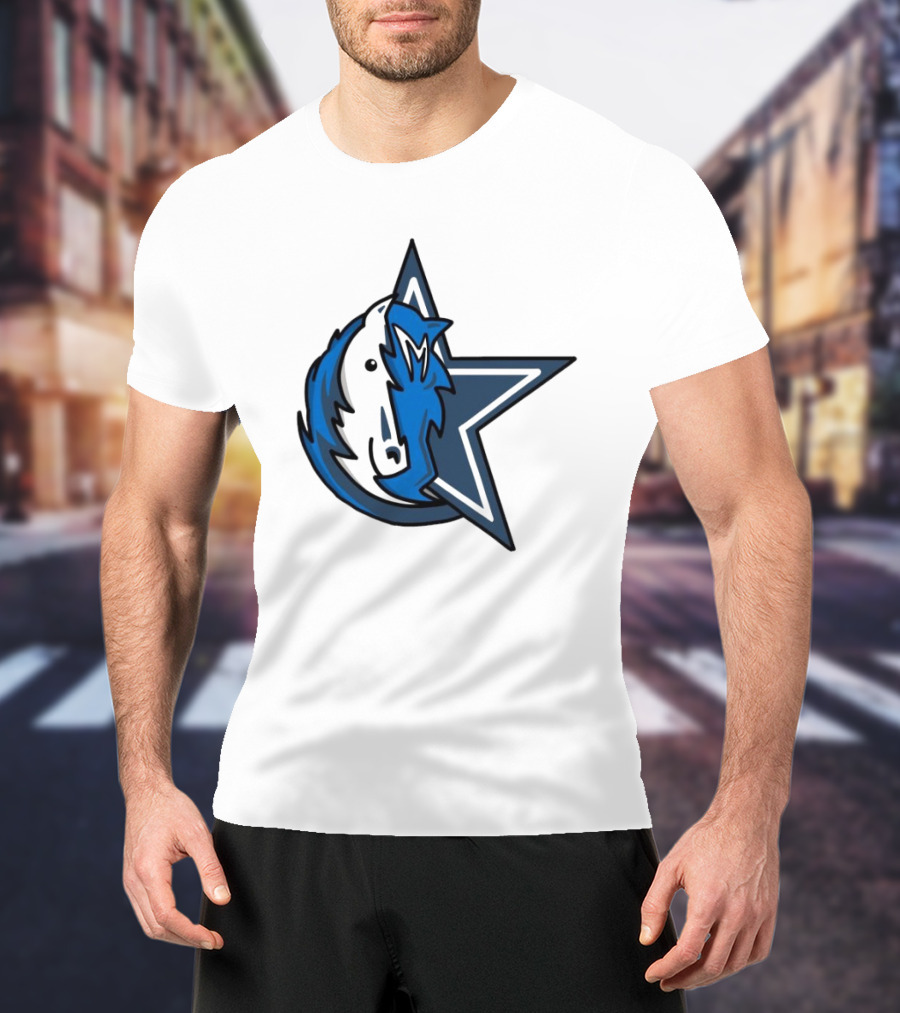 NFL NBA Cowboys Mavericks Logo Mashup Combine T-Shirt