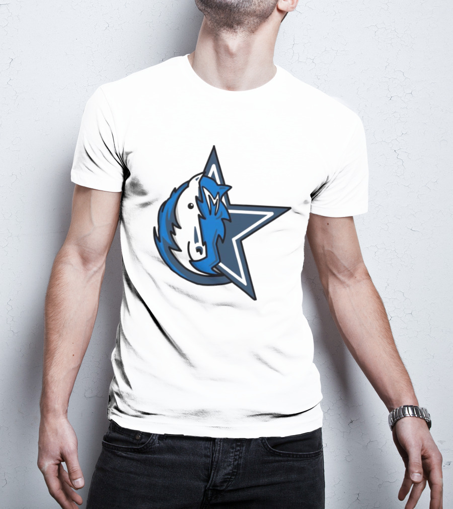 NFL NBA Cowboys Mavericks Logo Mashup Combine T-Shirt