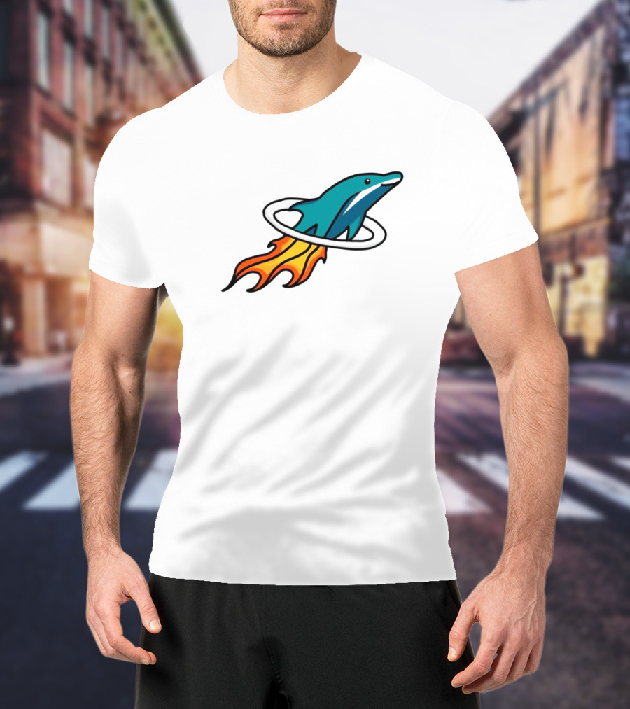 Dolphins X Rockets Crossover Logo Mashup T-Shirt
