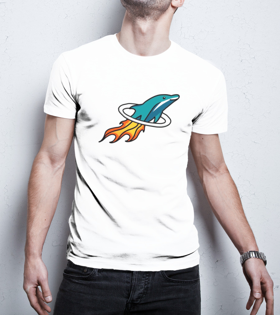 Dolphins X Rockets Crossover Logo Mashup T-Shirt