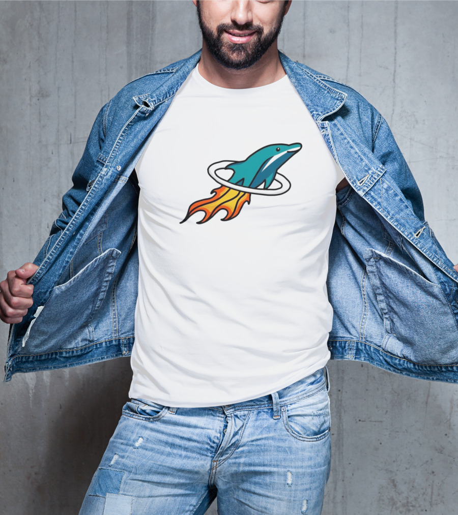 Dolphins X Rockets Crossover Logo Mashup T-Shirt