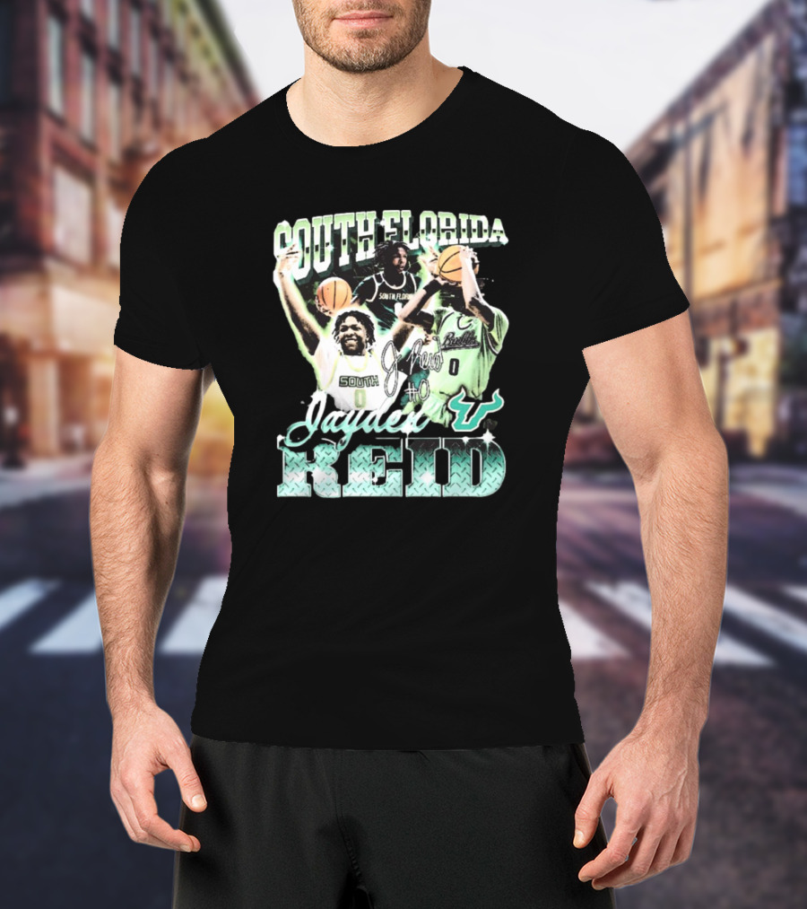South Florida Jayden Reid #0 Bulls Basketball Signature T-Shirt