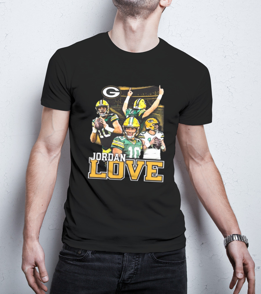 Jordan Love Green Bay Packers Player NFL Iconic Moments T-Shirt