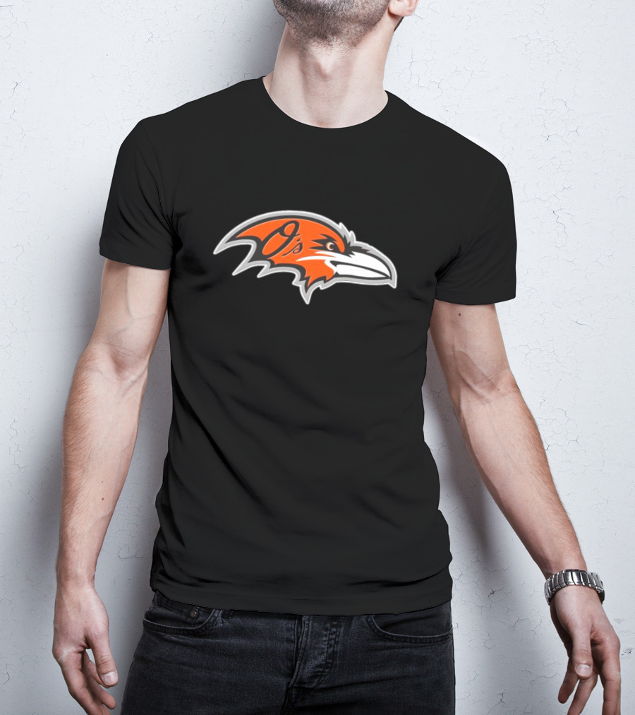 NFL MLB Baltimore Ravens Orioles Logo Mashup T-Shirt