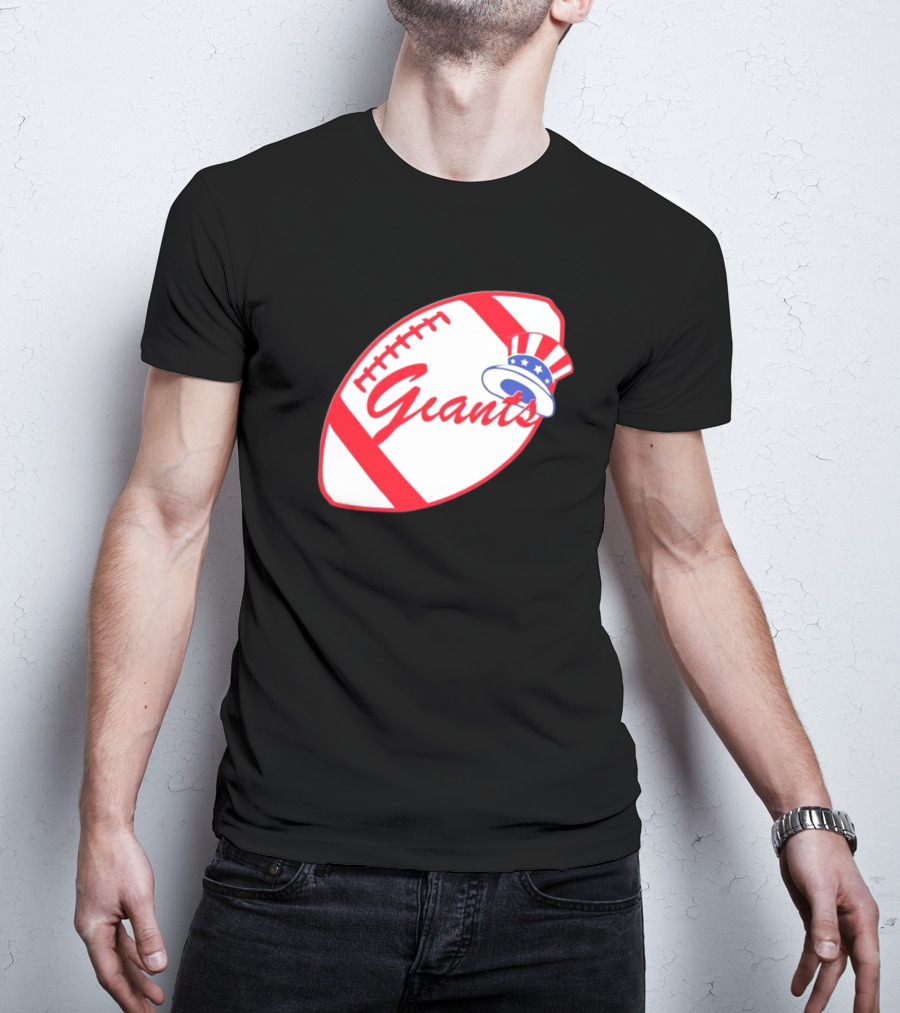 Giants Football Mashup With Yankees Hat NFL X MLB Collaboration T-Shirt