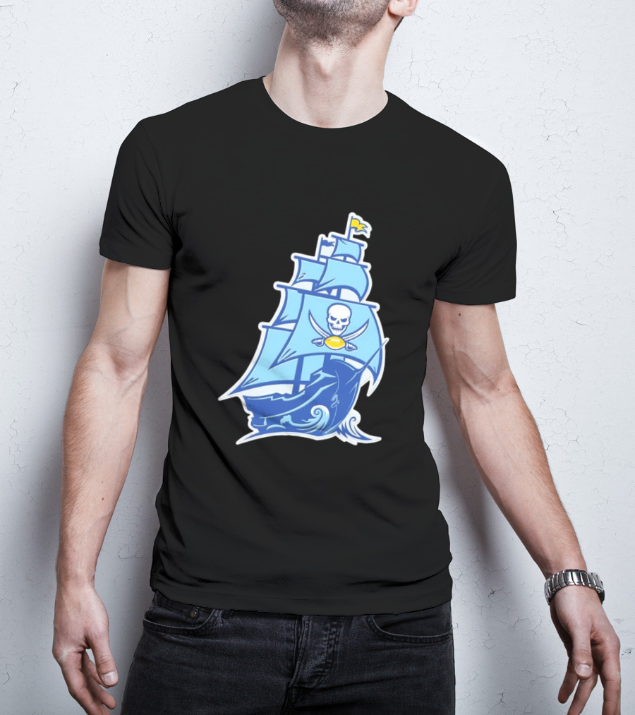 Tampa Bay Buccaneers Rays Ship Skull NFL MLB Mashup T-Shirt