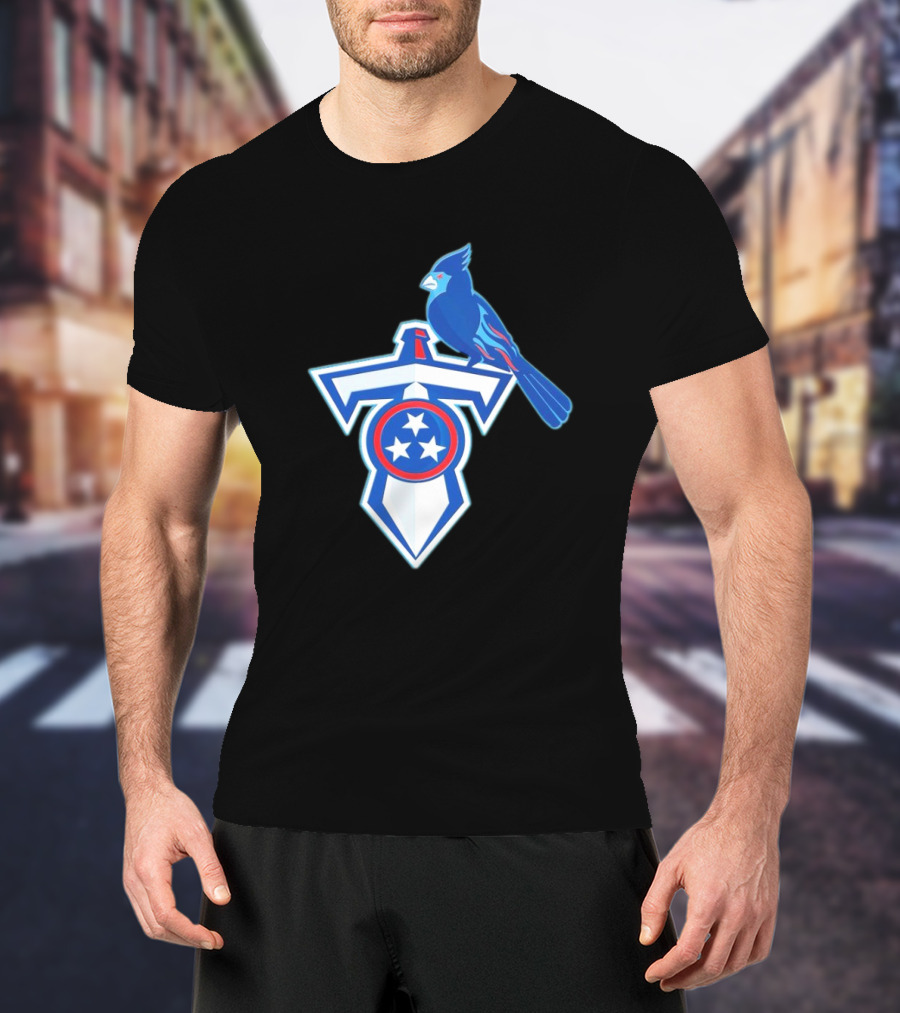 NFL X MLB Tennessee Titans St. Louis Cardinals Logo Mashup T-Shirt