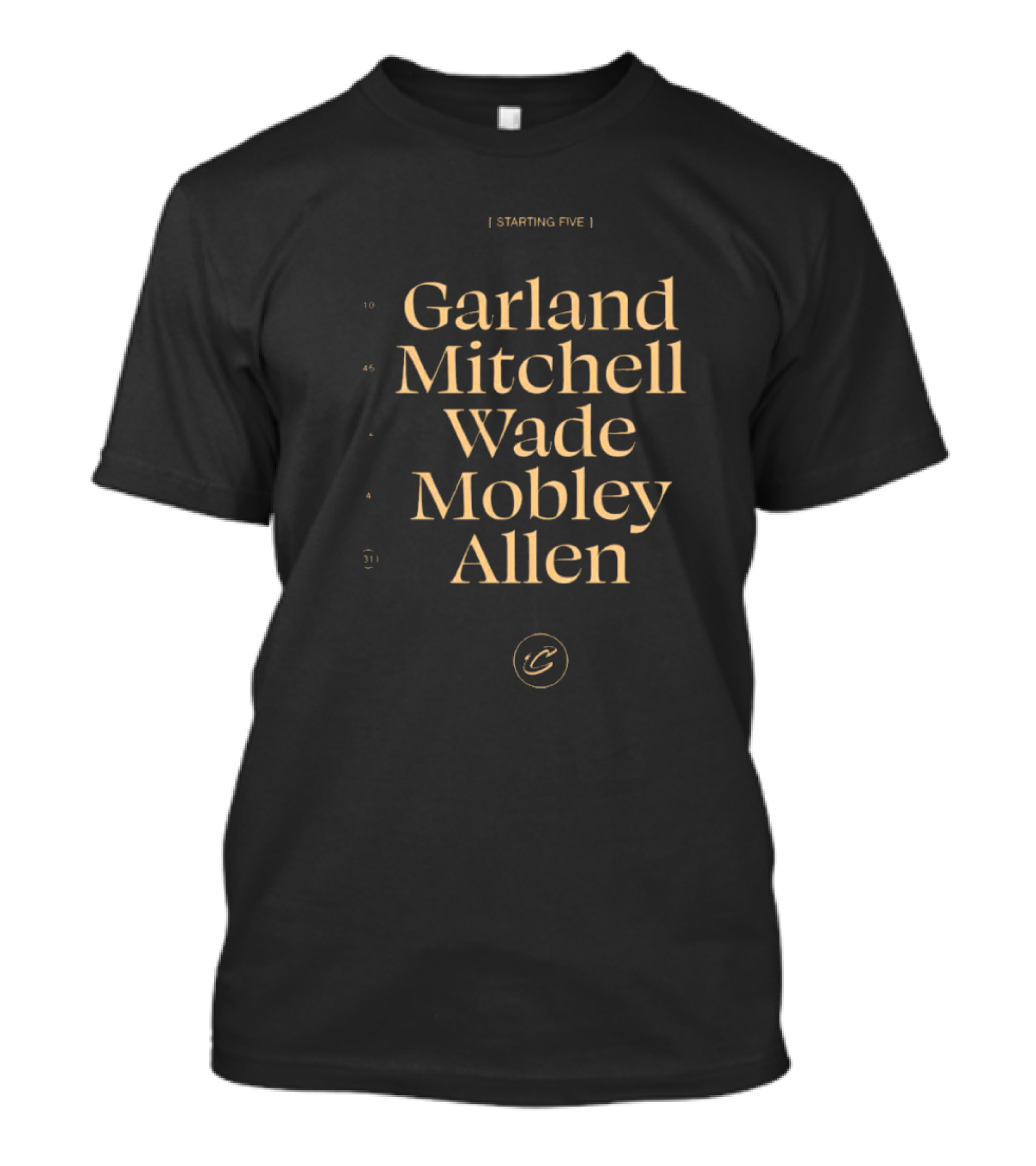 Cleveland Cavaliers Starting Five Garland Mitchell Wade Mobley Allen T-Shirt