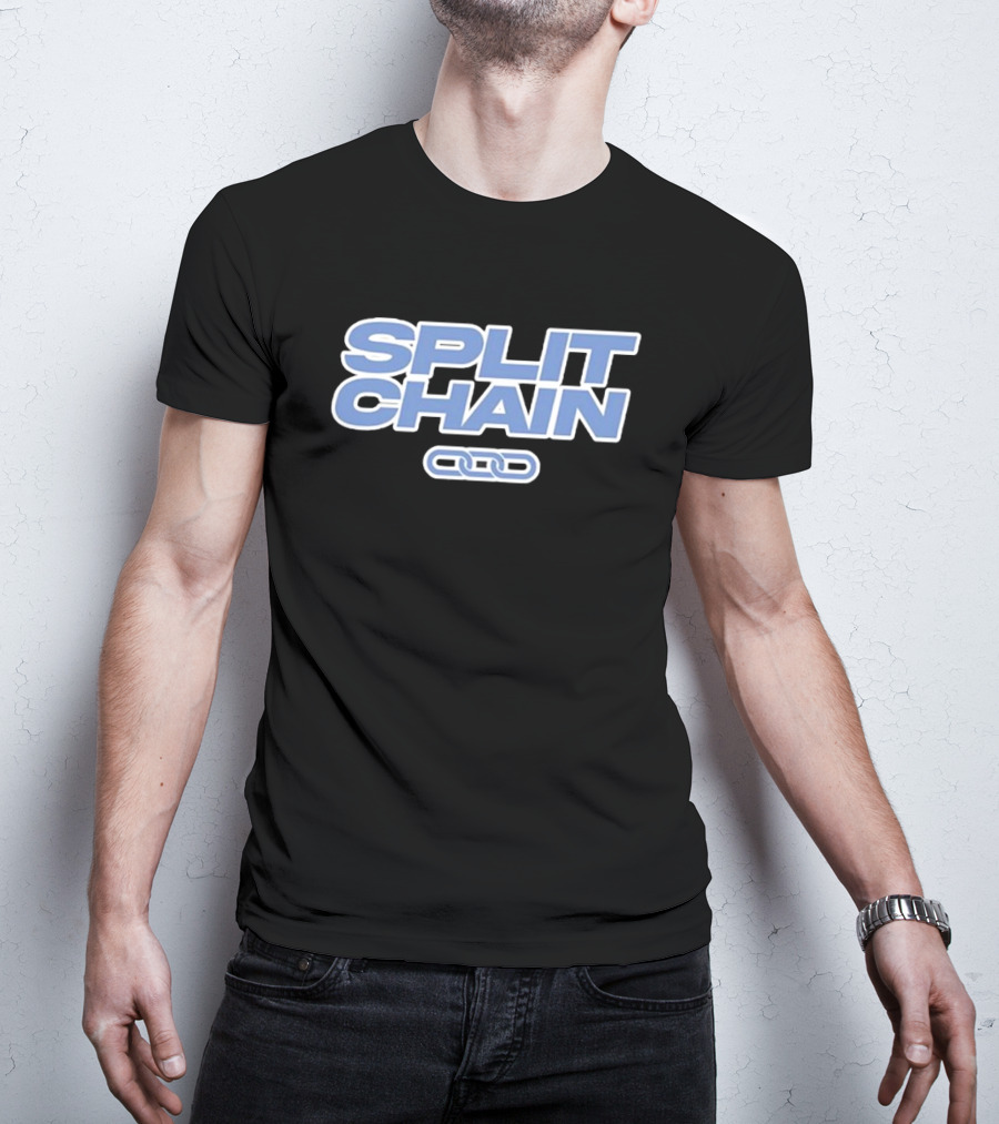 Split Chain Linked Text T-Shirt