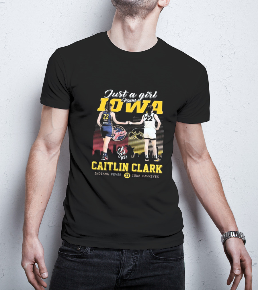 Just A Girl From Iowa Caitlin Clark Indiana Fever Iowa Hawkeyes Signature T-Shirt