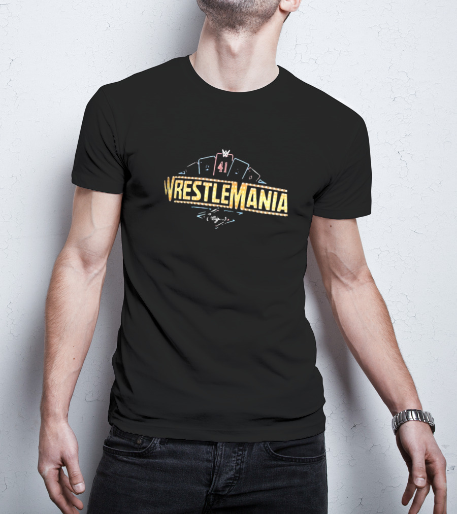 WrestleMania 41 Poker Chip Cards T-Shirt
