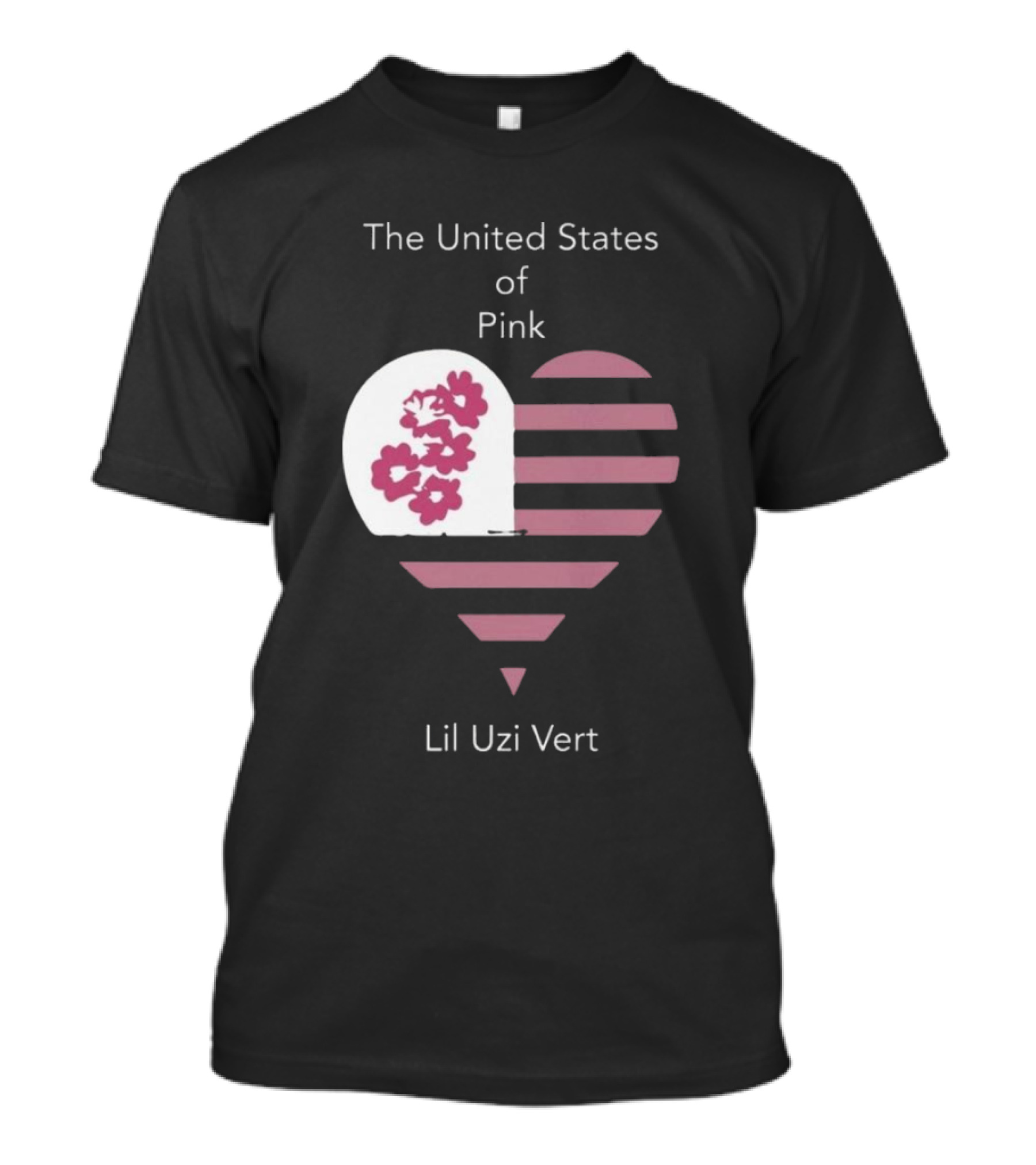 Lil Uzi Vert Heart Pink Stripes Flowers United States Of Pink T-Shirt