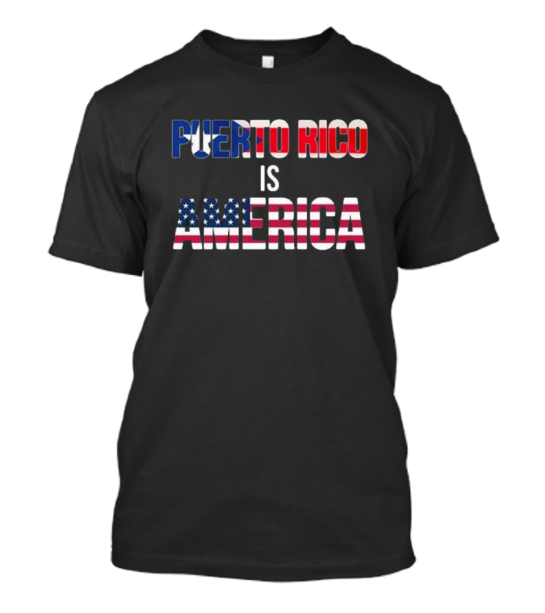 Puerto Rico Is America Flag Typography T-Shirt
