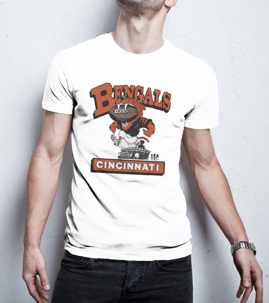 Cincinnati Bengals Mascot Jumping Over Stadium T-Shirt