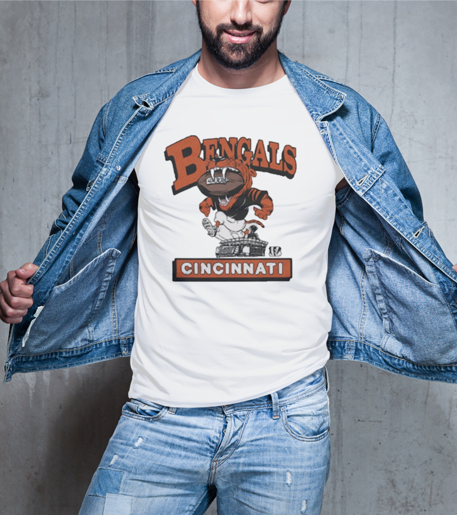 Cincinnati Bengals Mascot Jumping Over Stadium T-Shirt