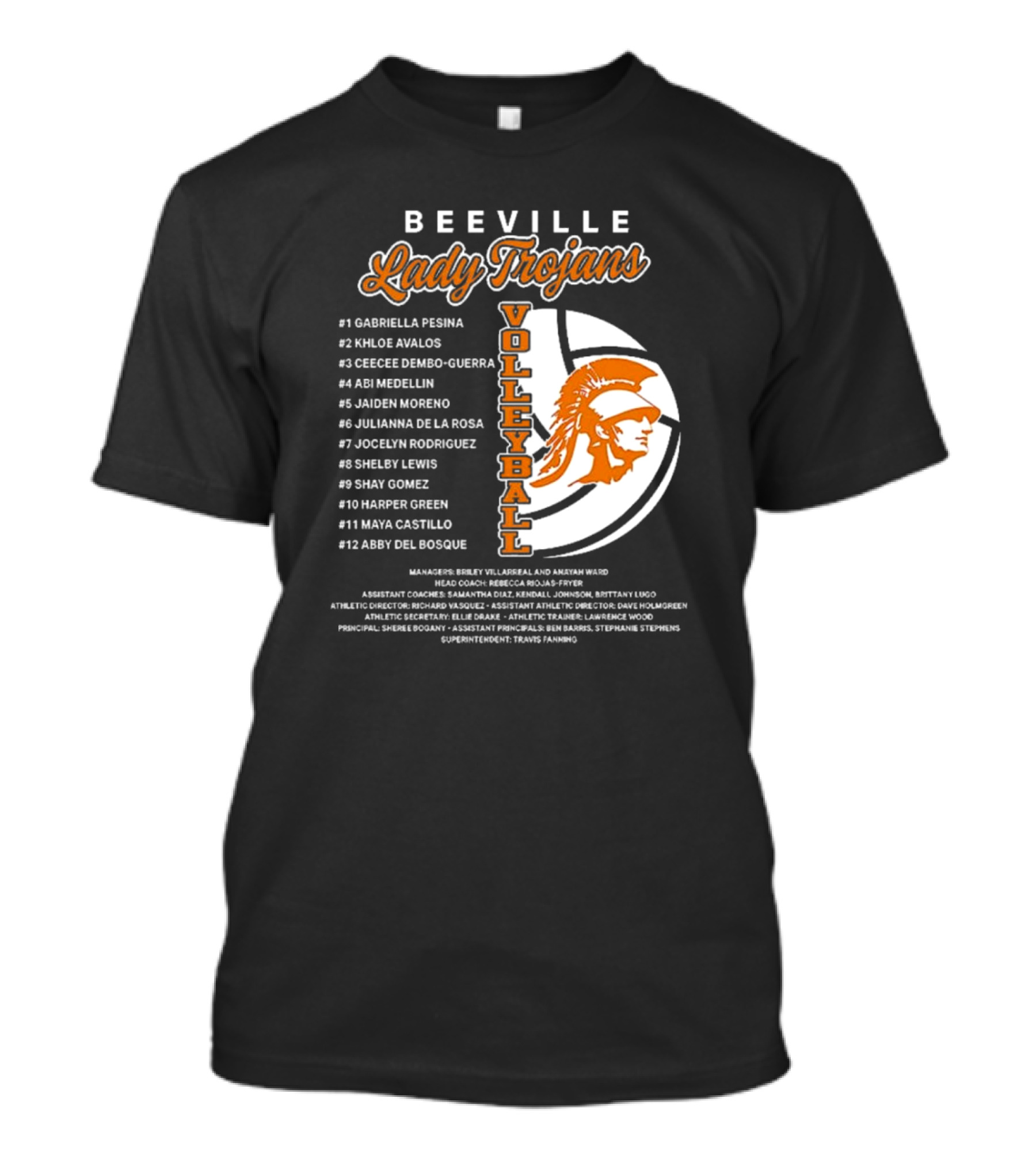 Beeville Lady Trojans Volleyball Team Roster And Iconic Trojan T-Shirt