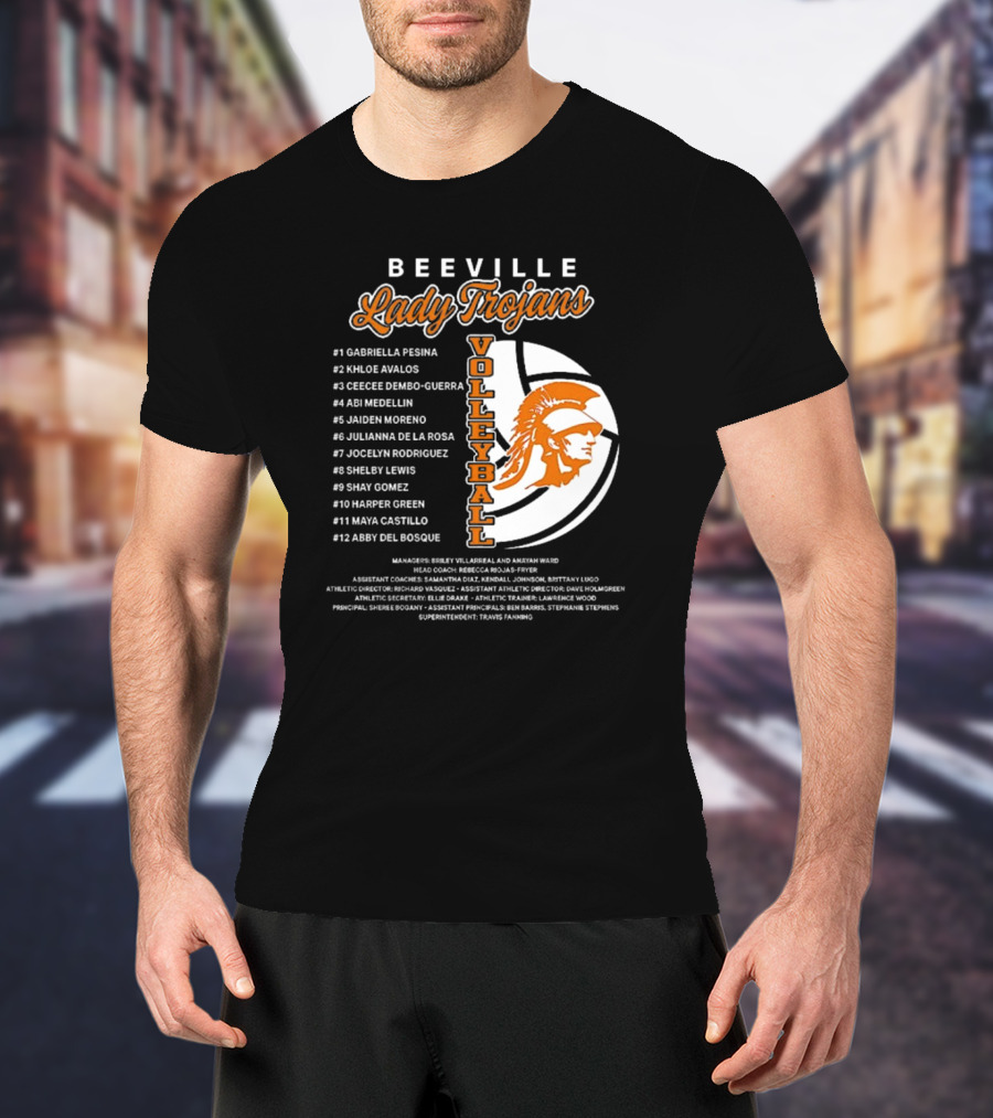 Beeville Lady Trojans Volleyball Team Roster And Iconic Trojan T-Shirt