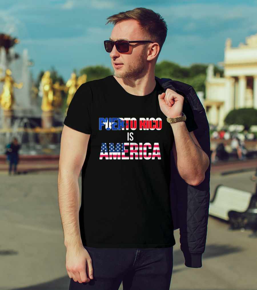 Puerto Rico Is America USA Flag T-Shirt