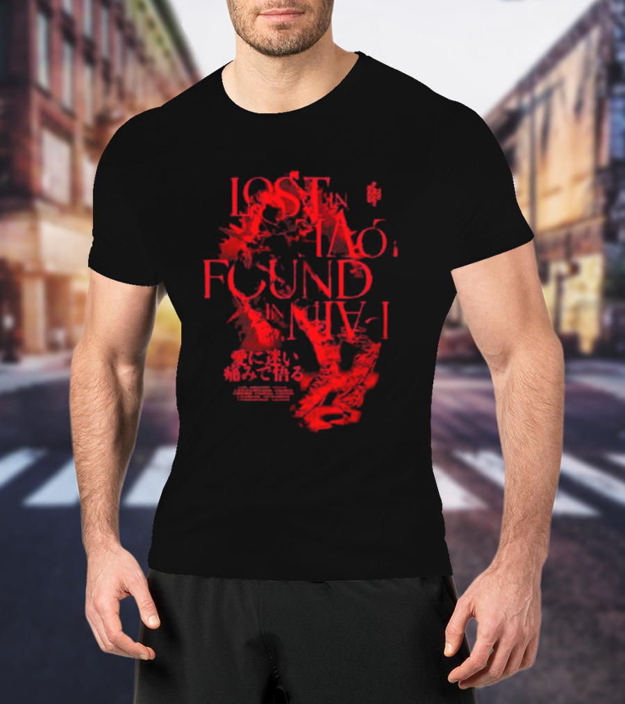 Miyavi Red Text Lost In Love, Found In Pain Pigment Dye T-Shirt