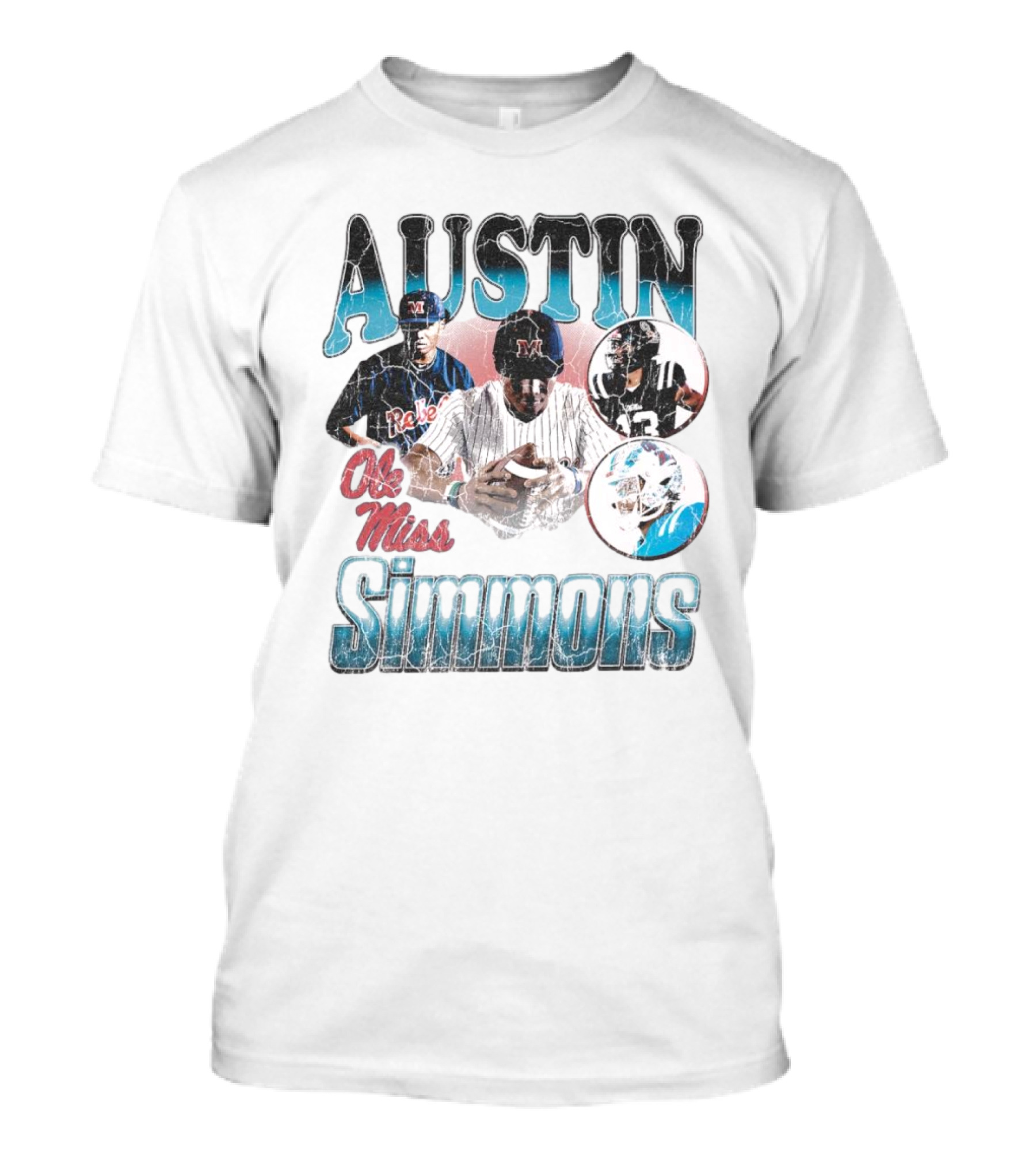 Austin Simmons Ole Miss Rebels Vintage 90s Sports T-Shirt