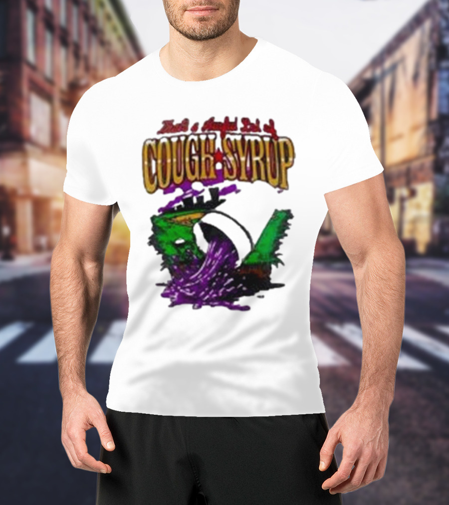 Baseball That’s A Awful Lot Of Cough Syrup Cityscape And Pouring Purple Liquid T-Shirt