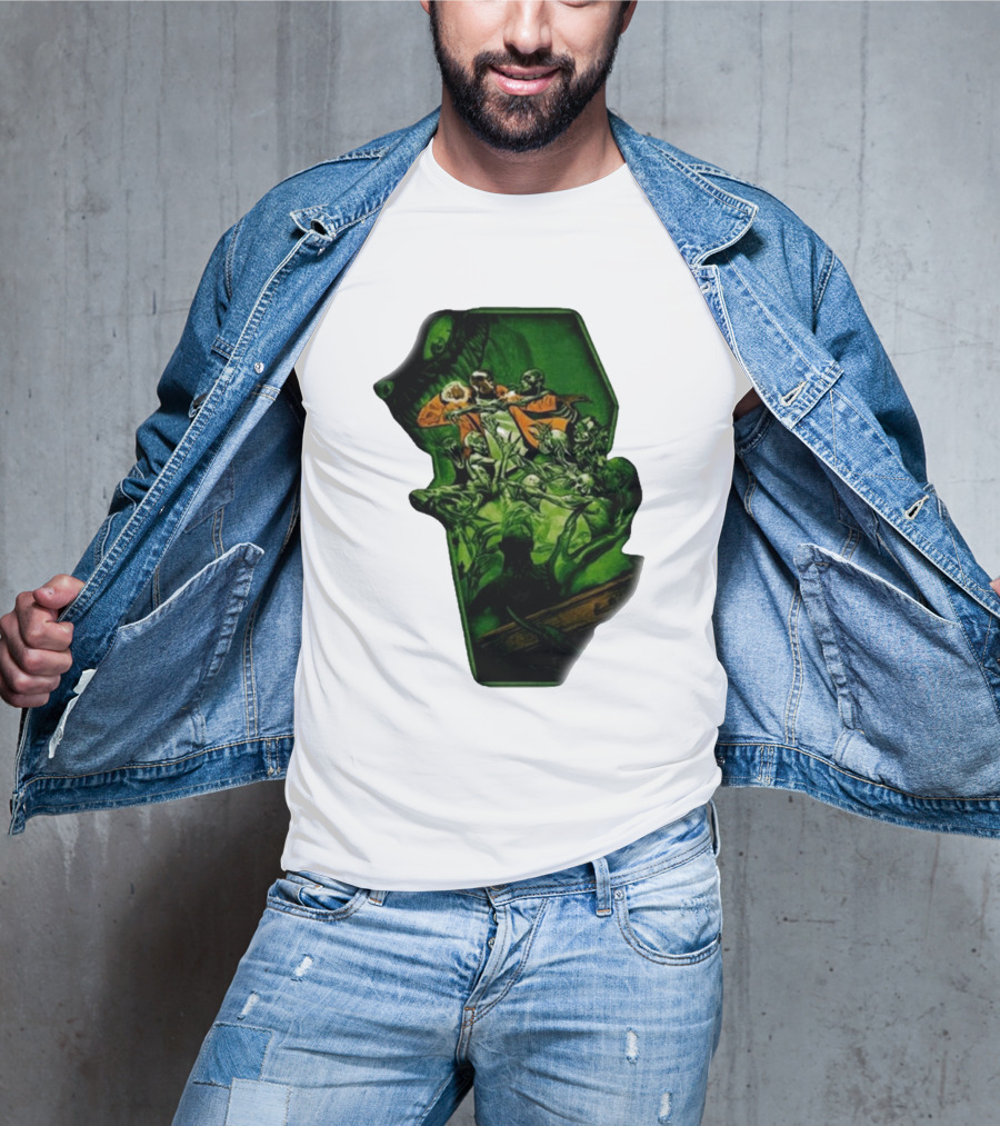 You Only Die 1nce SS Freddie Gibbs Zombie Battle Green Scene T-Shirt