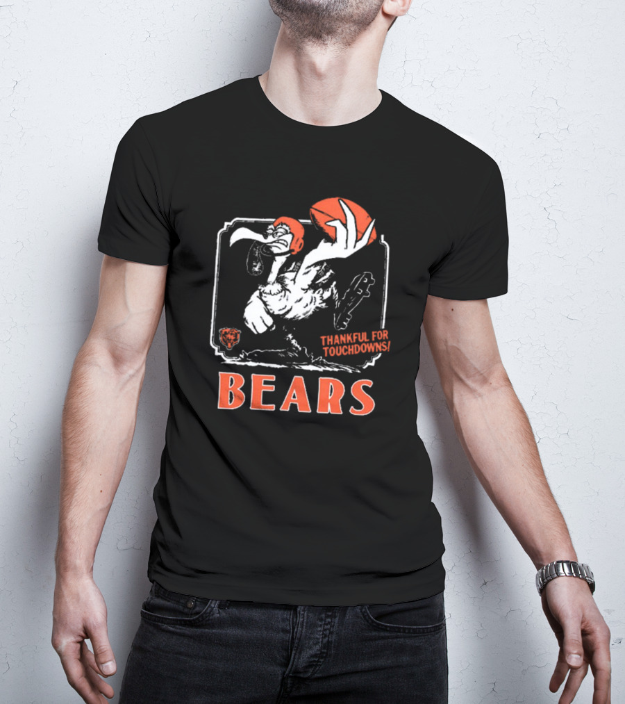 Chicago Bears Thankful For Touchdowns Goose Football Helmet T-Shirt