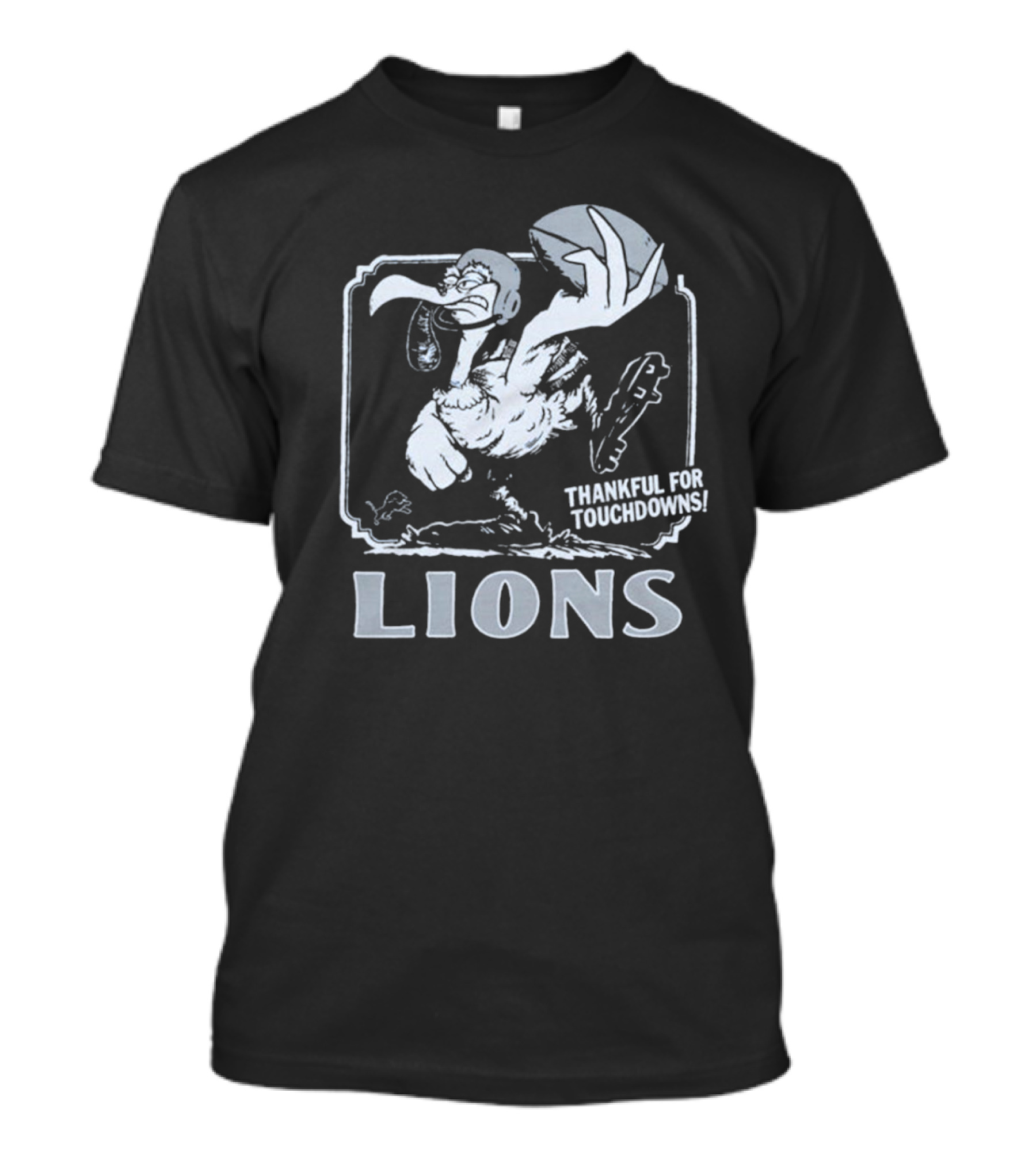 Detroit Lions NFL Vulture Football Thankful For Touchdowns T-Shirt