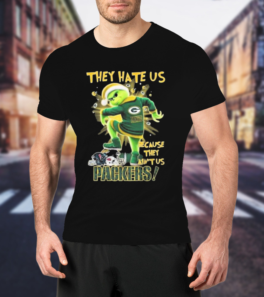 Green Bay Packers NFL The Grinch They Hate Us Because They Ain’t Us Packers T-Shirt