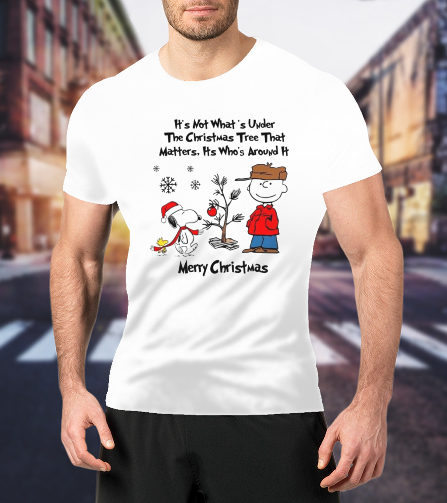 Snoopy Charlie Brown Woodstock Christmas Tree Matters Merry Christmas T-Shirt