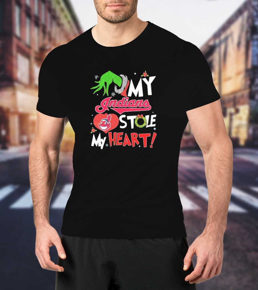 My Indians Stole My Heart Grinch Hand T-Shirt