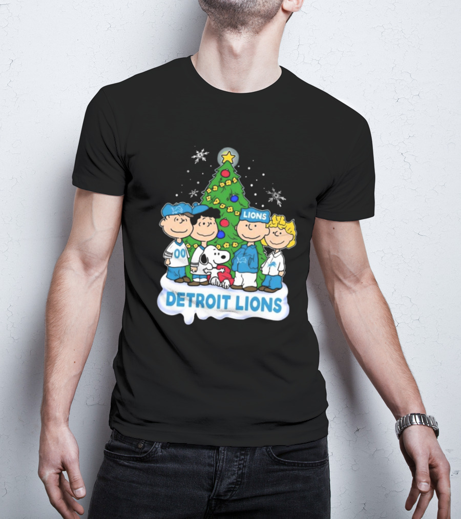 Peanuts Detroit Lions Merry Christmas T-Shirt