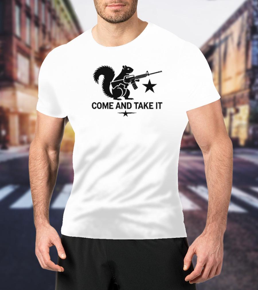 Peanut The Squirrel Holding Rifle Come And Take It Iconic Star T-Shirt
