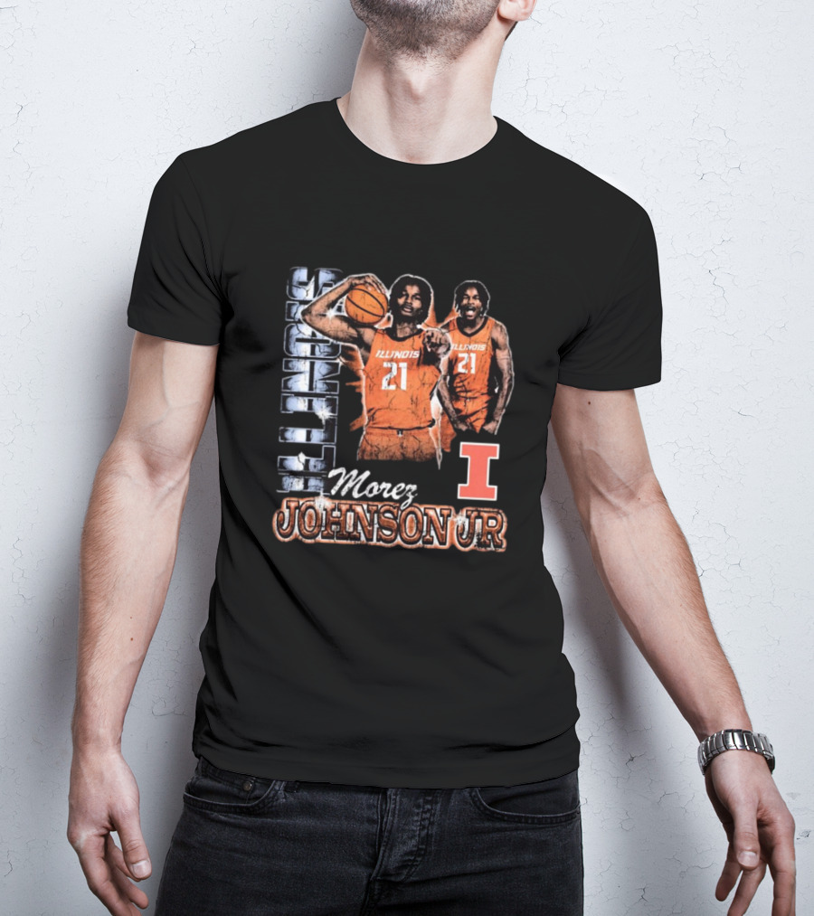 Illinois Fighting Illini Morez Johnson Jr Basketball Retro 90s T-Shirt