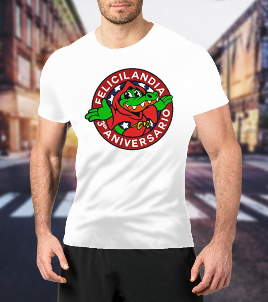 Alvaro Diaz Felicilandia 3rd Aniversario Crocodile In Red Cape T-Shirt