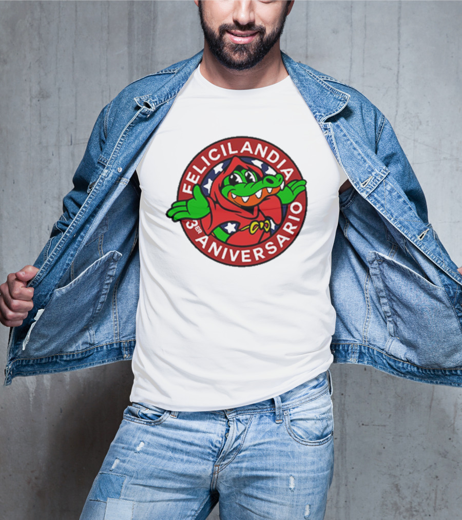 Alvaro Diaz Felicilandia 3rd Aniversario Crocodile In Red Cape T-Shirt