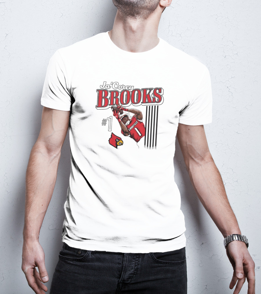 Ja’Corey Brooks Louisville Cardinals #1 Illustrated T-Shirt