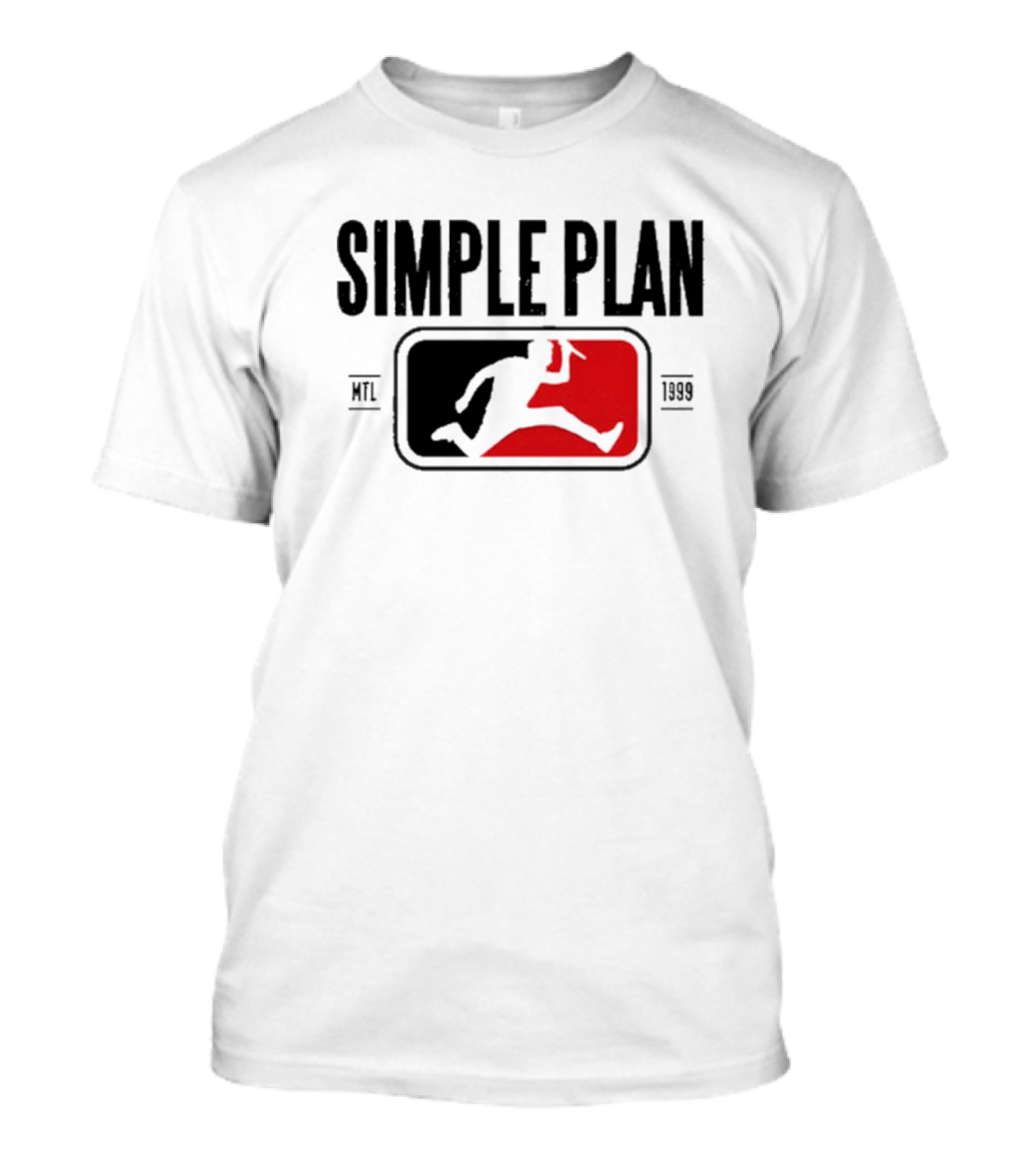 SIMPLE PLAN SP MTL 1999 Baseball Style Logo Jumping Figure T-Shirt