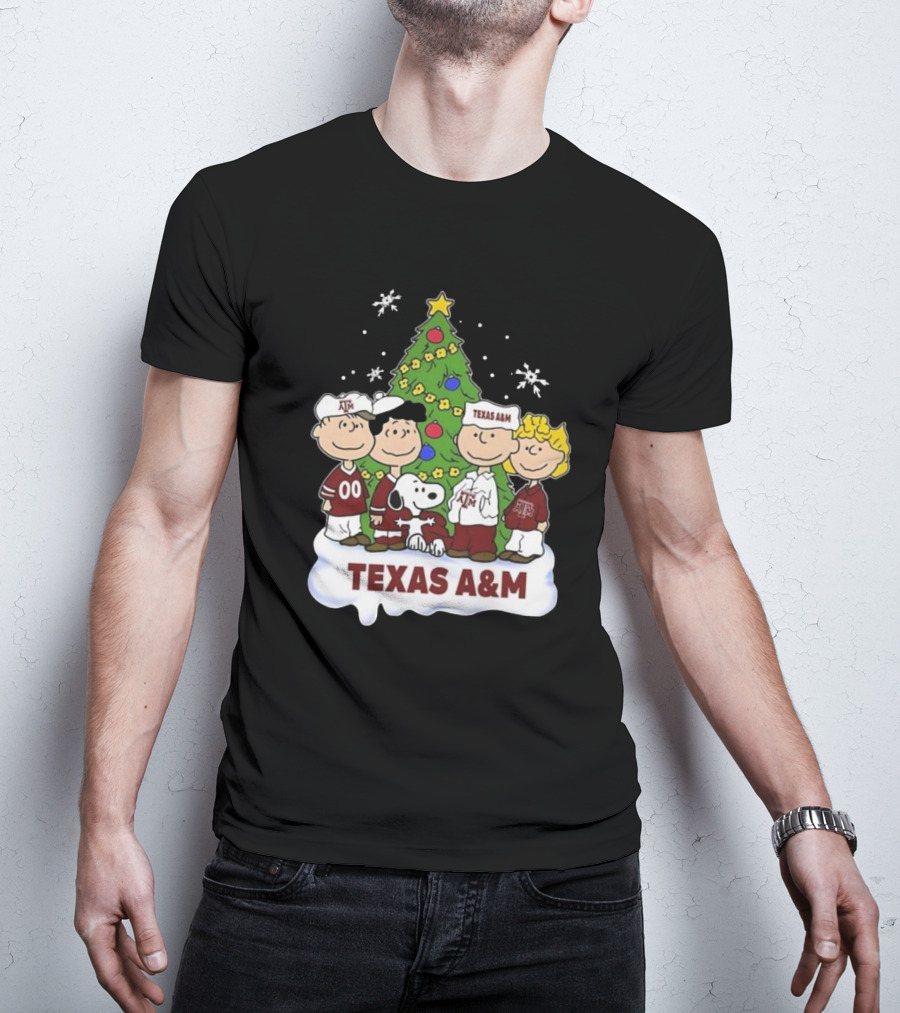 Texas A&M Peanuts Characters Christmas T-Shirt