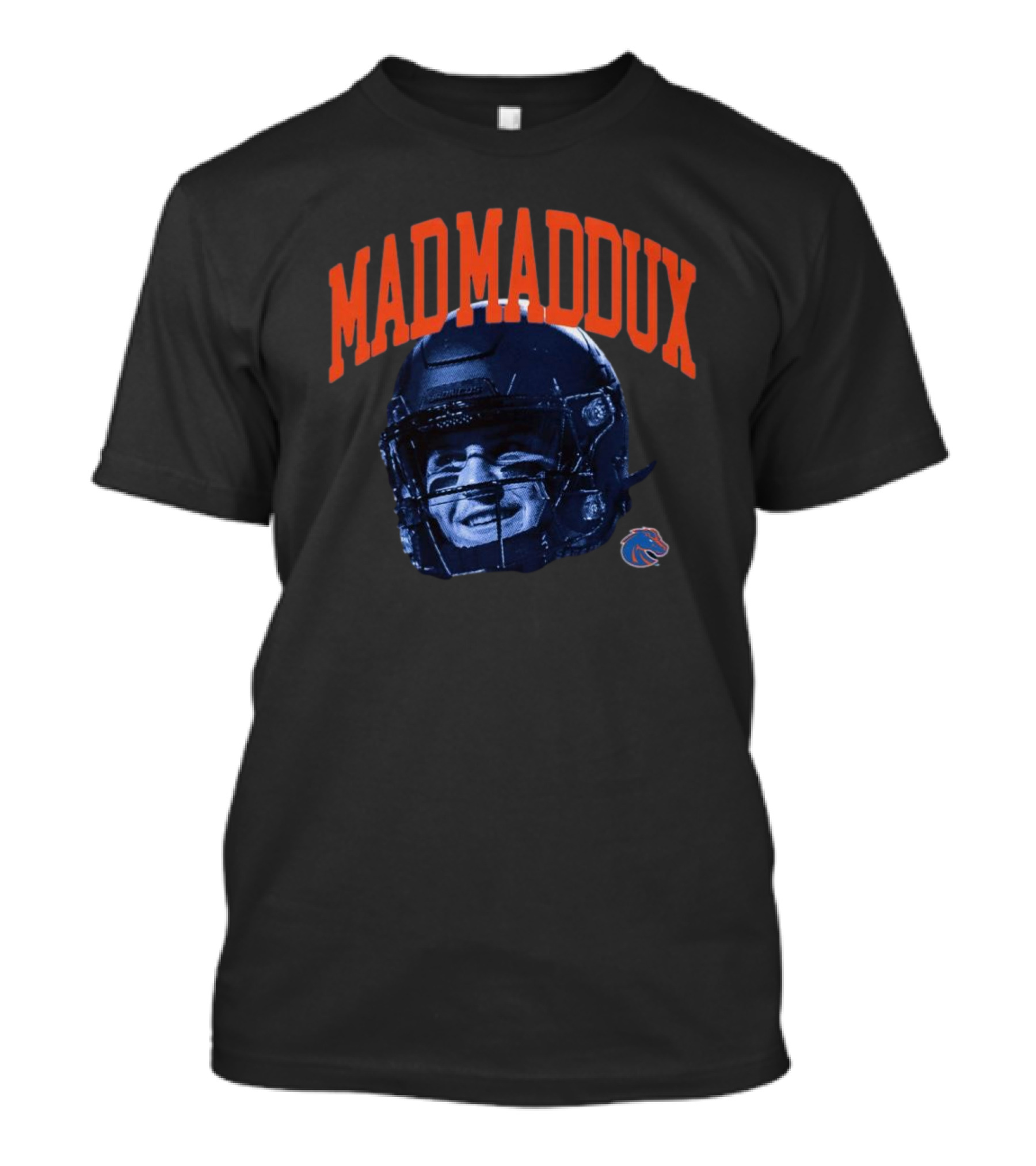 Maddux Madsen Boise State Broncos MadMaddux Football Helmet Royal Blue T-Shirt