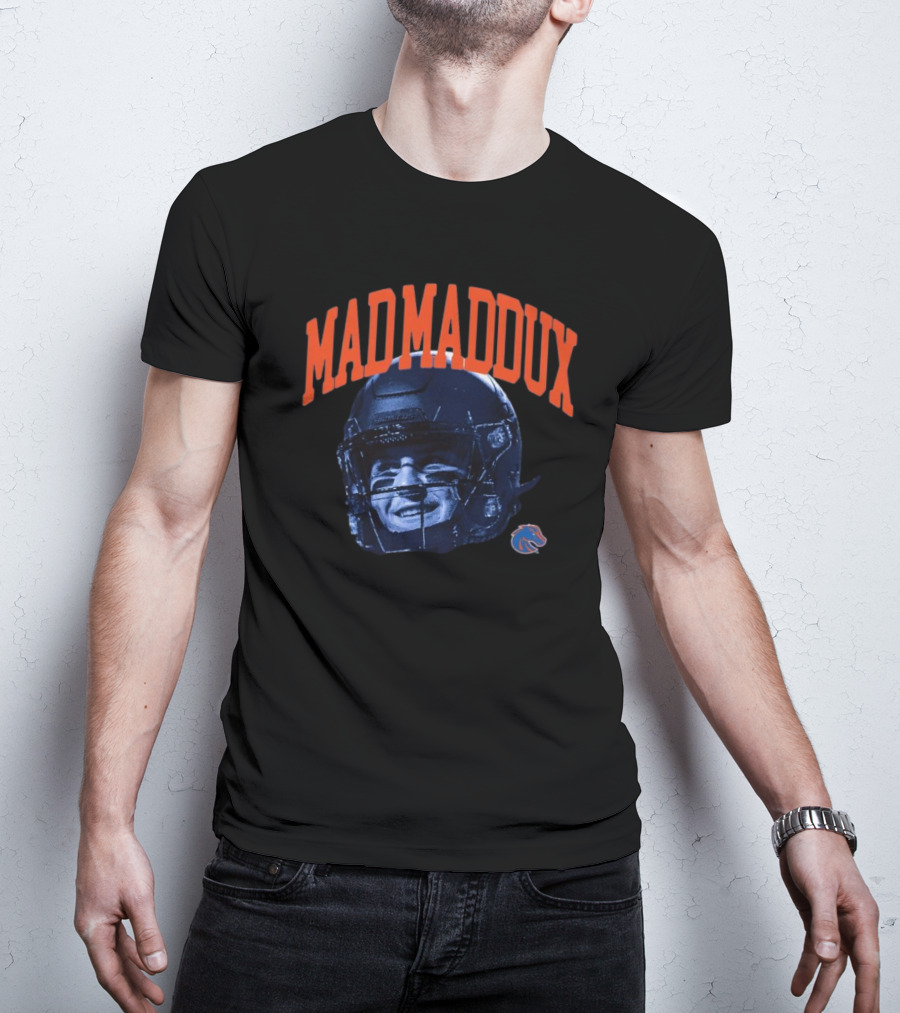Maddux Madsen Boise State Broncos MadMaddux Football Helmet Royal Blue T-Shirt
