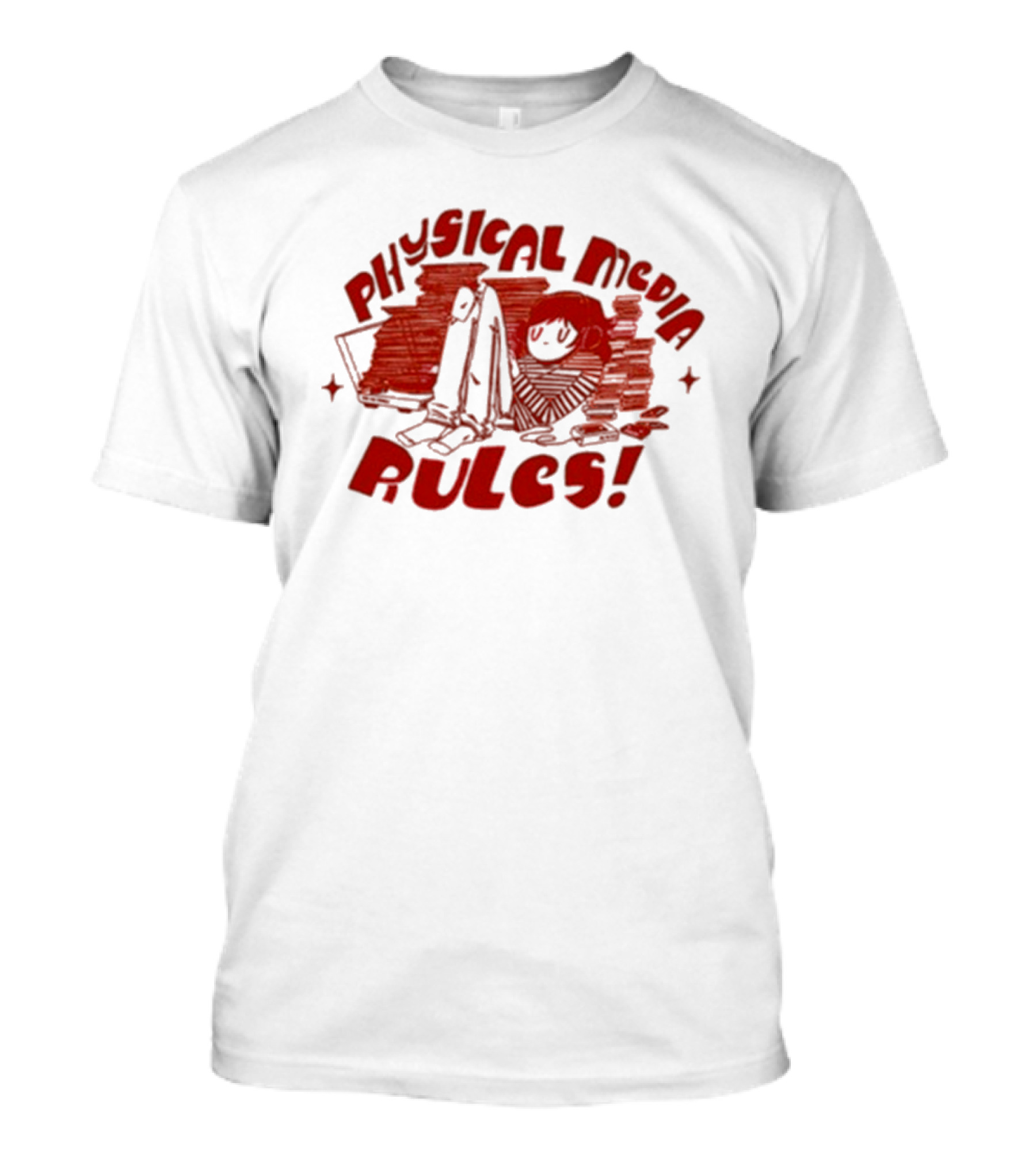 Physical Media Rules Laptop Stacks By Art By Lid T-Shirt